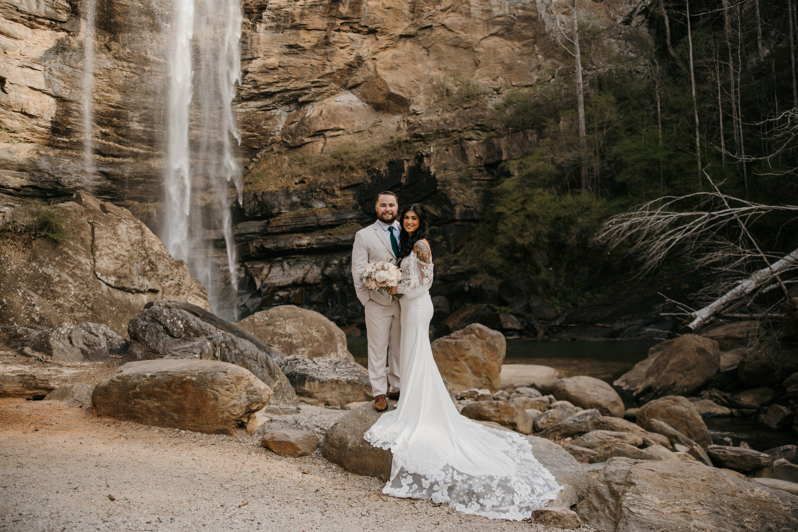 A couple eloping at Toccoa Falls